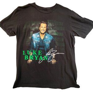 Luke Bryan Black Concert Kick the dust Up Tour T-shirt Size L